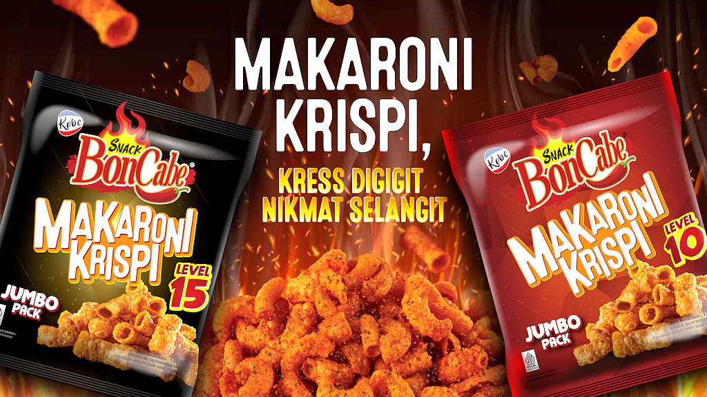 Snack BonCabe Makaroni Krispi level 10 and level 15 banner