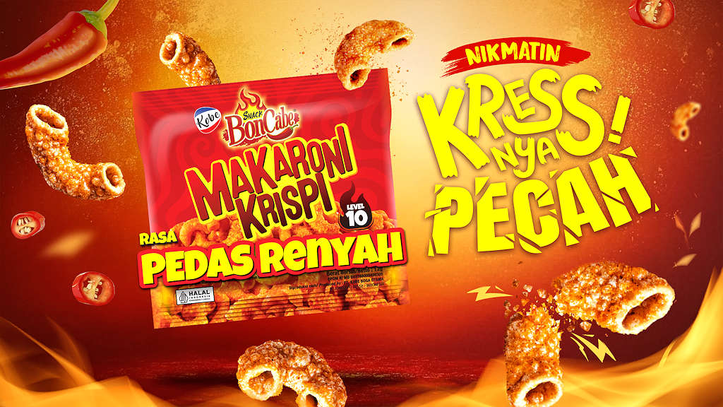 Snack BonCabe Makaroni Krispi Pedas Renyah banner